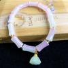 Pulsera linda dulce fresca de bambú de jade artificial con colgante color degradado estilo chino alta calidad color caramelo pulsera de nicho
