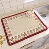 Mantel individual para mesa de comedor de tierra de diatomeas estilo americano con un toque de alta gama, adecuado para uso doméstico, aislante del calor, absorbente de agua, secado rápido, tapete para encimera, tapete de drenaje resistente a manchas para cocina