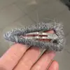 Novo Prendedor de Lã Triangular com Borda para Outono e Inverno, Prendedor Fofo para Mechas de Cabelo de Menina, Grampo Boutique Acessórios de Cabelo