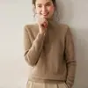 Nuevo suéter de cachemira para otoño e invierno para mujer, cuello alto con media cremallera, suéter base de punto trenzado grueso holgado, top de punto