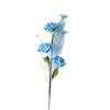 Flor Artificial Rosa de Três Cabeças Flor de Junco Decoração de Casamento Arranjo de Flores Suprimentos para Casamento Flor de Seda com Folhas Enfeites de Mesa