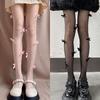 Medias de seda blanca como la leche para mujer, finas, de verano, estilo japonés, con lazo, estilo Pure Desire, diseño de nicho de perla, pantimedias Lolita