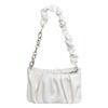 2026 Design de Nicho Nova Bolsa de Verão Feminina Couro Macio Bolsa Nuvem Bolsa Plissada com Corrente Ombro Único Transversal Sob o Braço Bolsa Pequena