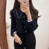 Camisa de Manga Longa Estilo College Coreano Retro Estilo Hong Kong para Mulheres Nova Cor 2026 Primavera e Outono Camisa em Blocos de Cor em Camadas