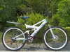 Bicicleta de montanha aro 26 com suspensão total bicicleta de montanha aro 24 com freio a disco duplo e bagageiro traseiro bicicleta unissex de velocidade variável