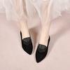 Tacones Altos de Punta Fina para Mujer Otoño e Invierno 2025 Zapatos Planos Pequeños Elegantes Sencillos de una Sola Correa para las Cuatro Estaciones Zapatos de Moda con Diamantes Calientes