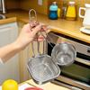 Cuchara de Acero Inoxidable Hogar Cocina Fideos para Freír en Profundidad y Escurrir Aceite Malla Filtrante Engrosada Mango Plegable Cuchara Cuadrada para Freír
