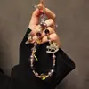 Muñeca Linda de Dibujos Animados Cadena Hecha a Mano Cordón Colgante Adorno Colgante Cordón para Teléfono Bolso con Cuentas para Cámara Colgante para Teléfono