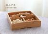 Caja de Madera Maciza al por Mayor para Frutos Secos, Caja Compartimentada para Dulces y Semillas de Melón para Sala de Estar, Caja para Nueces, Bandeja para Snacks de Hotel Estilo Chino, Portátil y de Mano