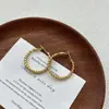 Pendientes de Aro Geométricos Circulares Esmerilados Estilo Europeo y Americano con Aguja de Plata S925 Chapados en Oro Real Versátiles de Personalidad para Mujeres