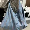 Bolsa de Lona Jeans Estilo Casual e Preguiçoso para Estudantes Universitárias, Bolsa de Ombro para o Dia a Dia, Bolsa Transversal Casual e Versátil, Bolsa Jeans