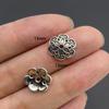 Accesorios de joyería de aleación DIY pétalos huecos soporte de flores cuentas espaciadoras para pulsera cuentas de posicionamiento material de capullo de flor V149