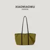 Bolsa de mão leve estilo coreano para ir ao trabalho, bolsa tote casual simples e elegante com cores contrastantes, grande capacidade para mulheres