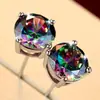 Pendientes Populares de Colores 3A Zirconio de Ebay Comercio Electrónico Transfronterizo Pendientes de Moda Europeos y Americanos para Hombres y Mujeres Wish Amazon Venta Caliente