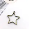 Marco Geométrico Hecho a Mano DIY Aleación Hueca Resina Colgante Forma de Corazón Gota de Agua Forma de Estrella Colgante Accesorios de Joyería