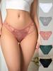 Embalagem com conjunto de 5 peças, calcinhas femininas 95% algodão puro que vendem bem durante toda a estação, biquíni feminino sexy e divertido que mostra a cintura
