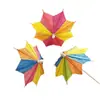 Pinchos Creativos de Papel con Forma de Paraguas de Fruta para Pasteles, Cócteles y Bebidas, Pinchos de Fruta con Paraguas Octagonales Pequeños de Colores