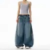 Jeans a Rayas Retro Americanos Cleanfit Pierna Ancha Pantalones Scimitar Hombres y Mujeres Diseño Holgado Sentido Casual Pantalones Tendencia