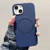 Funda Magnética Adecuada para Apple 15 Funda de Teléfono de Silicona Líquida 12 13 14 Color Sólido Mate iPhone 17 Cubierta Protectora