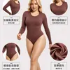 Body moldeador de manga larga transfronterizo europeo y americano, hecho de nailon de alta elasticidad, diseñado para ceñir la cintura, levantar las caderas y moldear los brazos