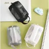 Bolsa Mini Cuadrada de Malla para Cosméticos Portátil Bolsa de Malla Bolsa de Almacenamiento para Cable de Datos de Teléfono Móvil Bolsa de Almacenamiento Transparente Simple