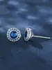Brincos Pinduoduo Cross-Border Platina Pedra Branca Totalmente Cravejados Diamante Brilhante Redondo Embalagem Joias Versáteis High-End Estilo Francês