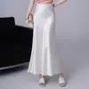 Falda de satén estilo sirena, corte ajustado, adecuada para ir al trabajo, de longitud media, nueva moda otoño 2026, elegante falda francesa de luz de luna
