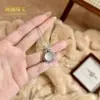 Colgante de Buda de Calcedonia de Hielo Natural, Mismo Estilo que en Xiaohongshu, Collar de Calabaza con Gema de Color Jadeíta Incrustada con Hoja de Hielo Alto
