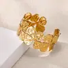 Pulsera Ancha de Metal Chapado en Oro Estilo Nuevo Europeo y Americano de Margarita para Mujeres Joyería de Mano de Planta con Flores Pulsera con Forma de Mariposa Corazón Venta al por Mayor