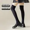 Calcetines de terciopelo para mujer de media pantorrilla primavera y otoño seda de hielo hasta la rodilla calcetines largos jk presión adelgazantes calcetines de pantorrilla negros y blancos