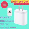 Cabeça de Carregador Pd20W30W Padrão dos EUA, Padrão Europeu, Padrão Britânico, Padrão Coreano Qc3.0Cefccetlkc Certificação Multi-Nacional
