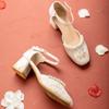 Versátil Cheongsam de Estilo Francés con Perlas, Aspecto de Hada, con Zapatos Mary Jane, Zapatos de Tacón Grueso Retro de un Solo Color, Tacones Altos 2025