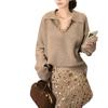 YUNSH Estilo Francês Indústria Pesada Lantejoulas Strass Decote V Manga Longa Suéter Feminino Outono Inverno Solto Macio Cera Retrô Elegante Suéter