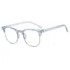 Montura de Gafas Retro Estilo Coreano para Mujer, Espejo Plano Redondo, Montura de Gafas de Media Montura, Ojos Ligeros con Gafas de Miopía de Moda