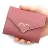 Carteira curta feminina de moda personalizada carteira em formato de coração bolsa curta feminina versátil porta-moedas porta-cartões porta-cartões atacado de fábrica