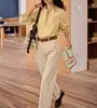 Camisa de Dos Piezas Falsa Retro Francesa Solighter para Mujer Otoño Manga Larga