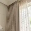 Cortinas Frescas e Leves em Chenille Cor Creme Desenho Animado Estilo Francês para Quartos de Crianças e Meninas, Cortinas Blackout para Quarto com Pompons, Keqiao