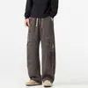 Pantalones Casuales Talla Europea para Hombre 2026 Verano Nuevo Estilo Coreano Cordón Recto Versátil para Viajar, Deporte, Caída Pantalones Largos