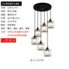 Lámpara de araña para escalera, lámpara colgante larga, luz LOFT dúplex de lujo moderno minimalista nórdico para sala de estar, lámpara giratoria de cristal de moda
