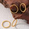 Europa e Estados Unidos transfronteiriço novo aço inoxidável redondo anel de contas moda banhamento de luxo 18k ouro real personalidade anel de jóias por atacado