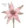 25 Estilos Nuevos de Cabezas de Flores de Navidad, Cabezas de Flores Decorativas Artificiales para Bodas, Flores con Polvo Dorado para el Festival de Primavera, Ramos de Decoración para el Hogar, Ramas de Flores