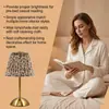 Lámpara de mesa recargable con forma floral, luz ambiental simple para dormitorio, sala de estar, comedor, adorno decorativo de mesita de noche