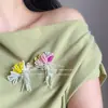 Broche de Tulipan Tricolor Hecho a Mano con Cuentas, Estilo Suave, Estilo Pastoral de Nicho, Pin Antiexposición, Decoración para Bolso, Accesorio para Ropa