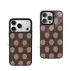 Suministro Directo de Fábrica Funda para Teléfono iPhone 18promx de Puntos Marrones Oscuros Estilo Japonés Beige con Puntos Grandes Funda Protectora para Teléfono