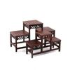 Mogno base de madeira maciça pedra estranha artesanato Buda queimador de incenso bonsai ornamentos vaso pedra madeira retangular suporte de madeira