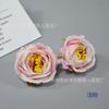 Flor artificial de rosa Luoshen rosa semiabierta caja de regalo de rosa caja de flores con flor bandera de vestuario antiguo decoración de mesa de postres