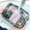 Listo para Stock Transfronterizo Bolsa Transparente de PVC con Cremallera Bolsa de Cosméticos Engrosada Bolsa de Almacenamiento Portátil de Viaje Impermeable a Prueba de Polvo Neceser
