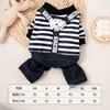 Ropa Transfronteriza para Perros Otoño e Invierno Estilo Delgado Teddy Bichón Bulldog Francés Correa-Arnés para Mascotas Ropa de Cuatro Patas Overoles para Perros Pequeños