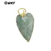 WT-P1965 nuevo único largo forma de corazón multicolor gema amatista lapislázuli cabeza colgante collar de mujer decoración