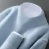 Suéter 100% lã pura para homens, gola alta, pulôver de negócios espessado, suéter base de malha solto de manga longa, cashmere